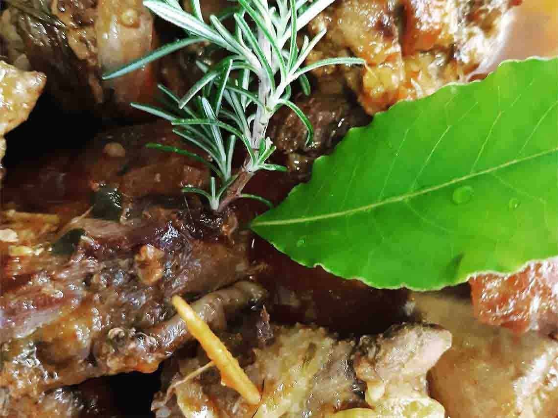Stewed wild boar traditional Maremma recipe prepared by Boccaccio